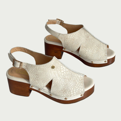 Sandalia en cuero beige Ref: 1267WP