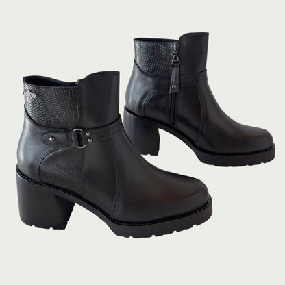 Botines en cuero negro Ref: 6299