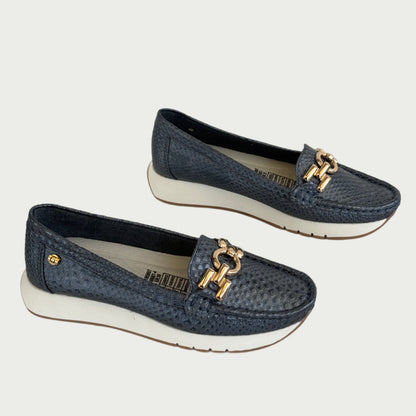 Mocasines en cuero azul Ref: TBXPAZUL5