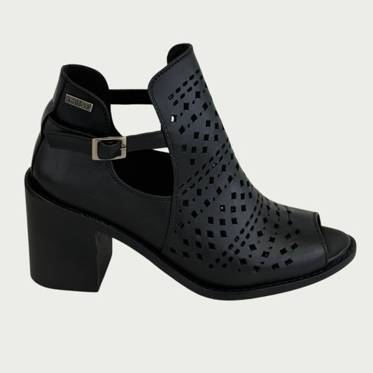 Botines en cuero negro liso Ref: CANTO2WPN