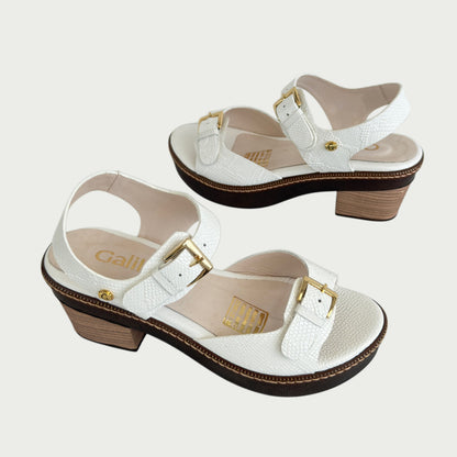 Sandalias en cuero blanco Ref: S97ZPMAR