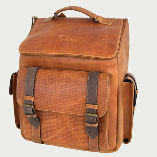Morral en cuero envejecido miel Ref: R4019XP