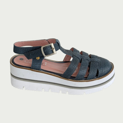 Sandalias en cuero azul Ref: 6237MPZ38