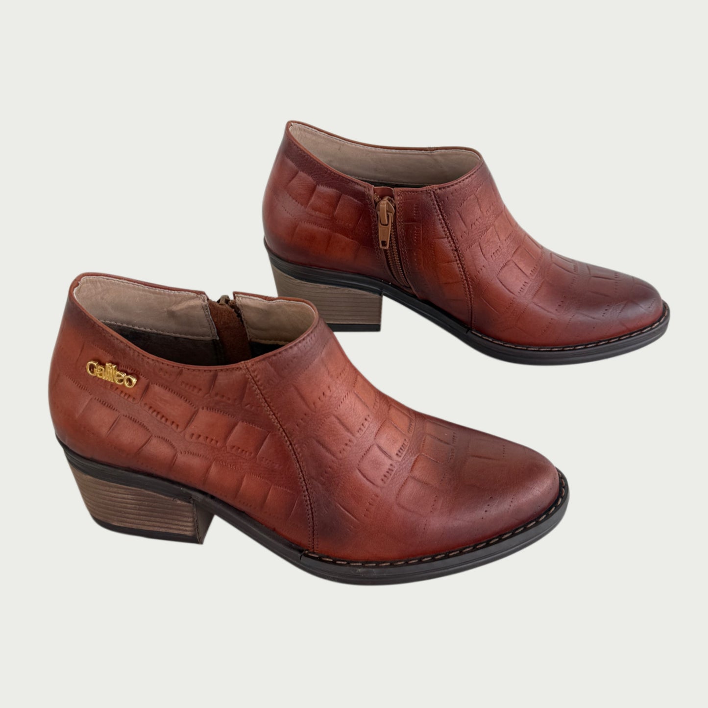 Botines en cuero ladrillo Ref: ANISAWPCO4