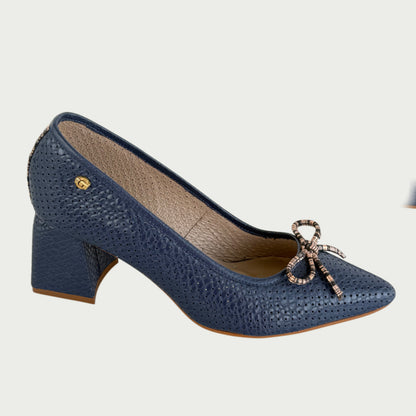 Tacones en cuero azul Ref: 6277NGZ37