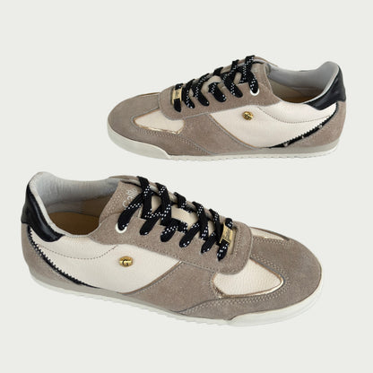 Tenis en cuero negro x beige Ref: KAYWPARE