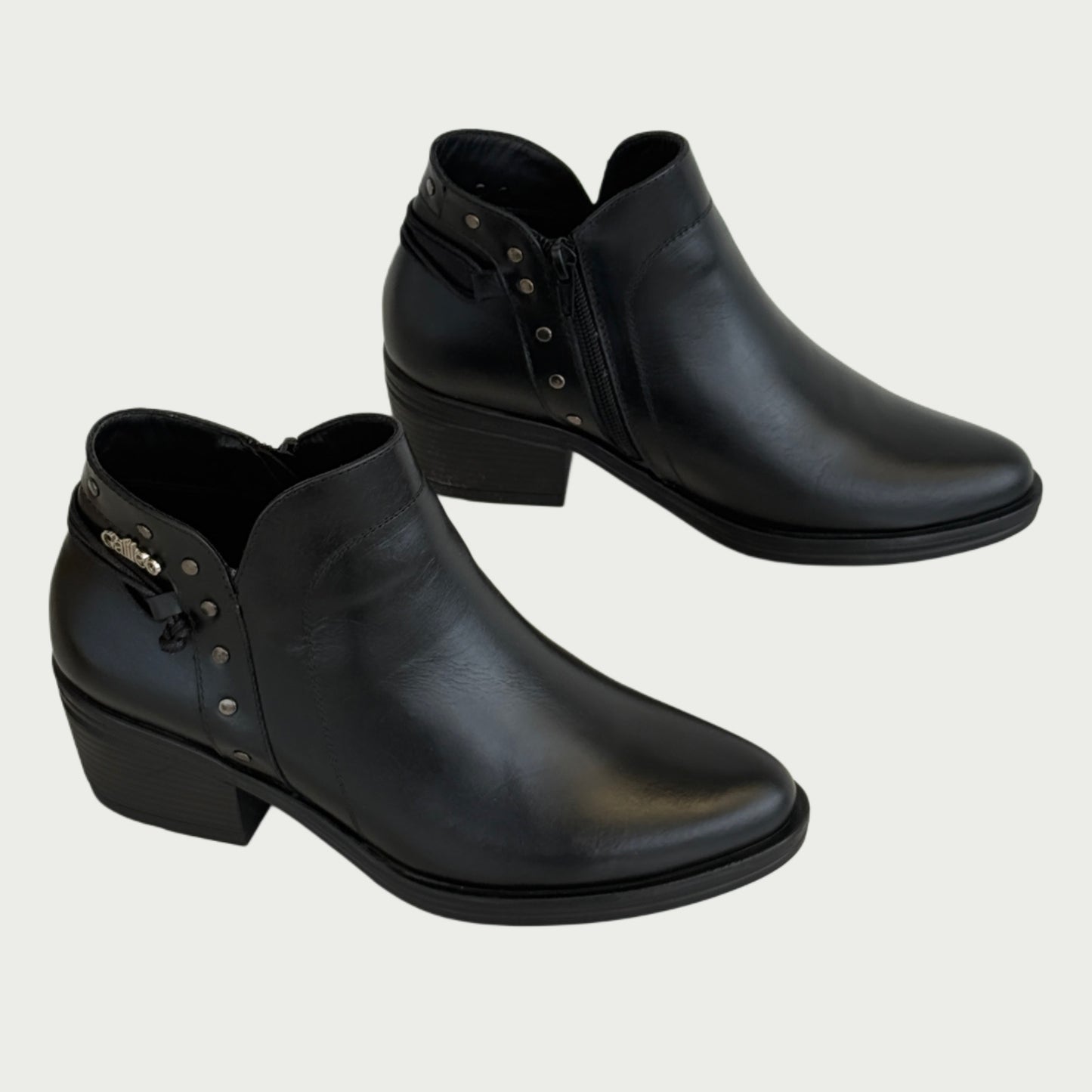 Botines en cuero negro Ref: BENETOZPN