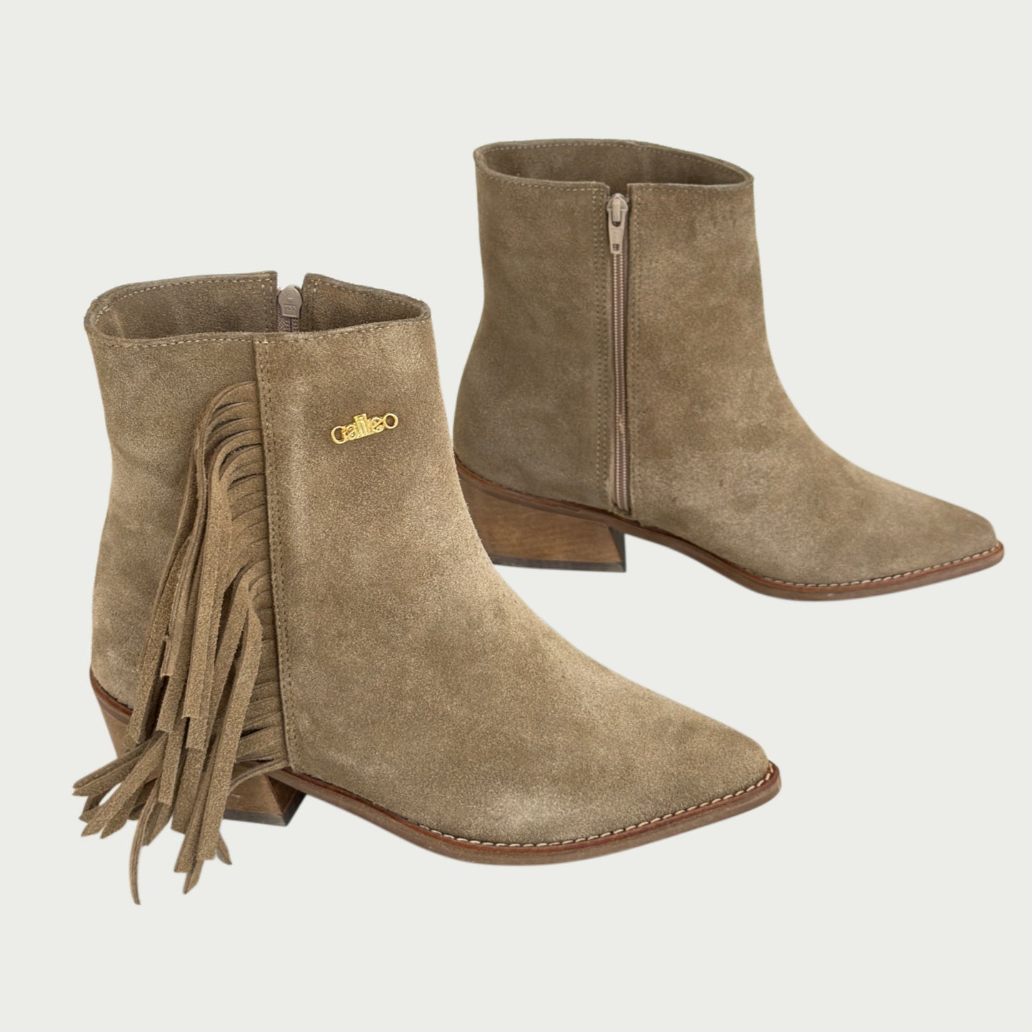 Botas en cuero gamuzado taupe Ref: 1816ZPTAU