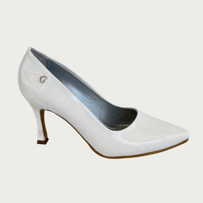 Stilettos en cuero charolado blanco Ref: 3400WPBL