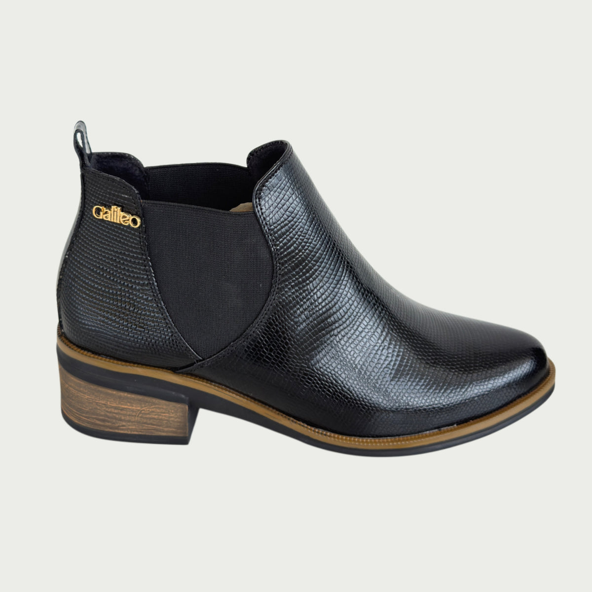 Botines en cuero negro x folia Ref: CRISAPNG