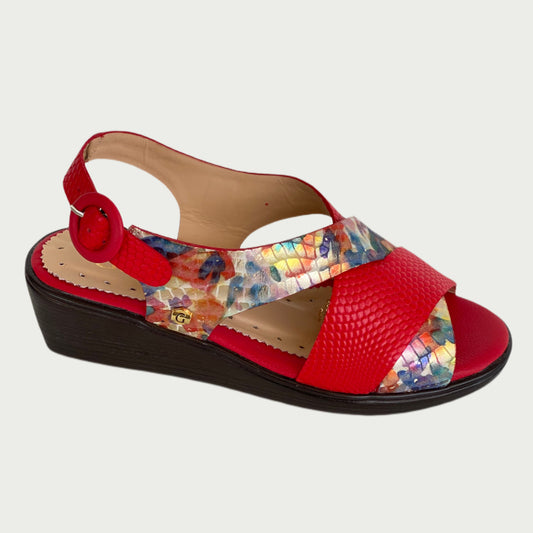 Sandalias en cuero rojo Ref: 4129NPR