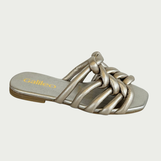 Sandalias en cuero dorado Ref: 7845NPDO
