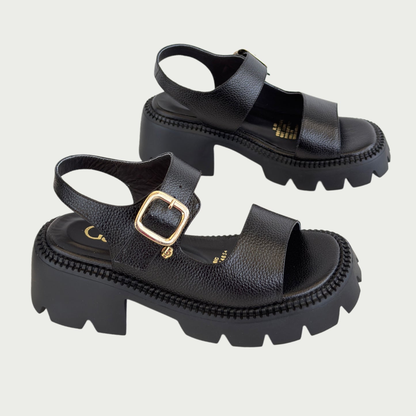 Sandalias en cuero negro Ref: P662ZPNG