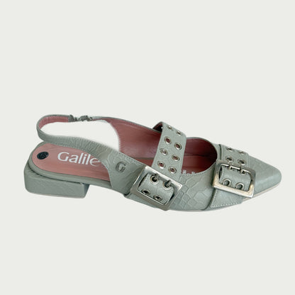 baletas en cuero gris Ref : 3832MPGR5