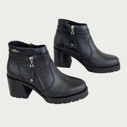 Botines en cuero negro Ref: 6518WPNG