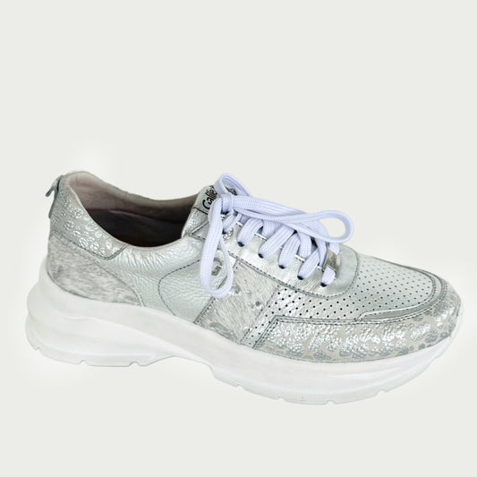Tenis en cuero plateado Ref : OP141NGP4