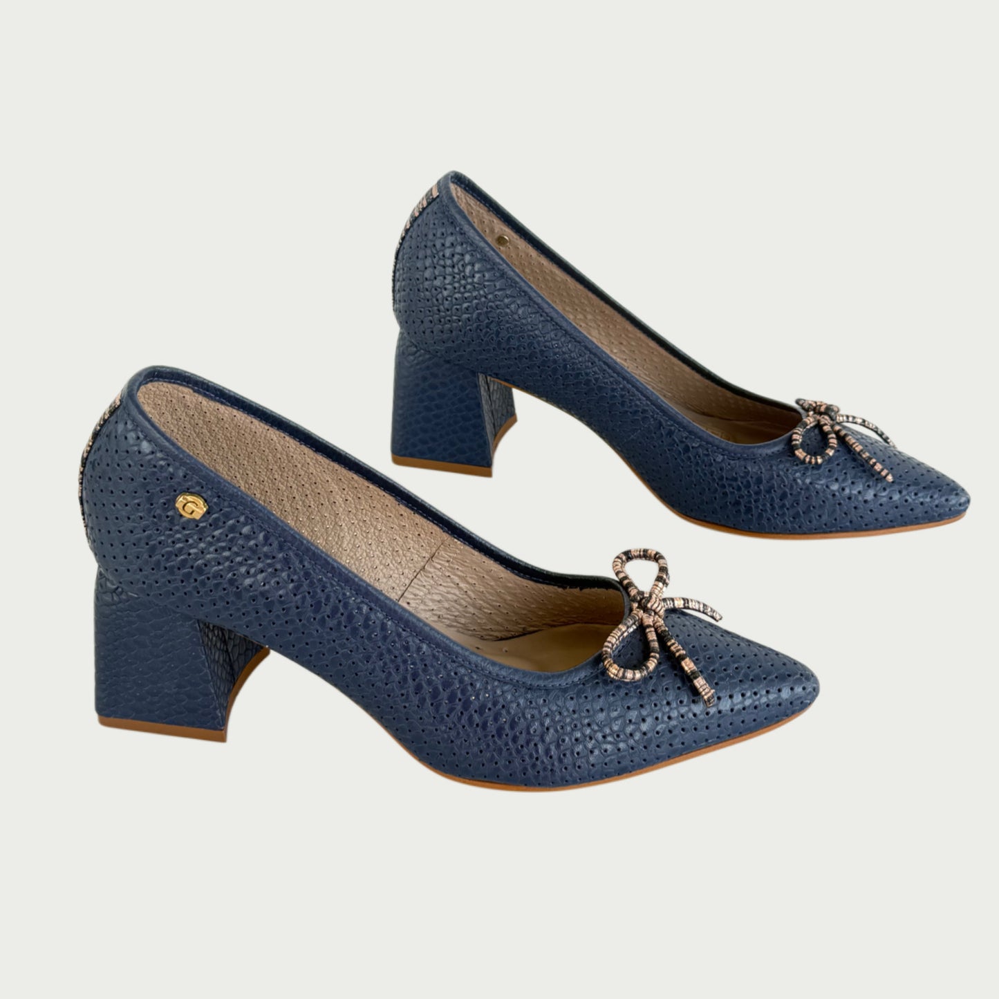Tacones en cuero azul Ref: 6277NGZ37