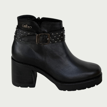 Botines en cuero negro Ref: 6410ZPNG