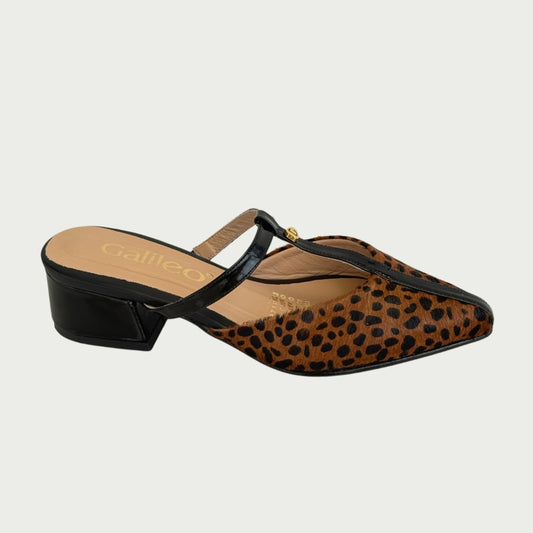 Zapatos en cuero x pelo animal print Ref: P049NPN