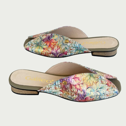 Baletas en cuero x multicolor colibrí Ref: PC76ZCOL