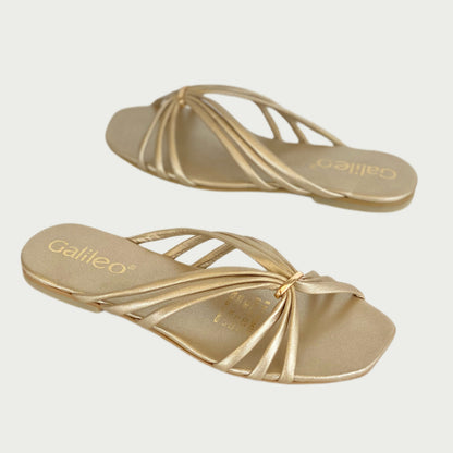 Sandalias en cuero dorado Ref: 7822NYDO6
