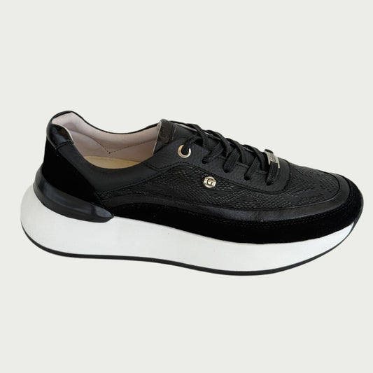 Tenis en cuero negro Ref: SD121