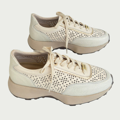 Tenis en cuero chantilly x oro Ref: T012ZTAL