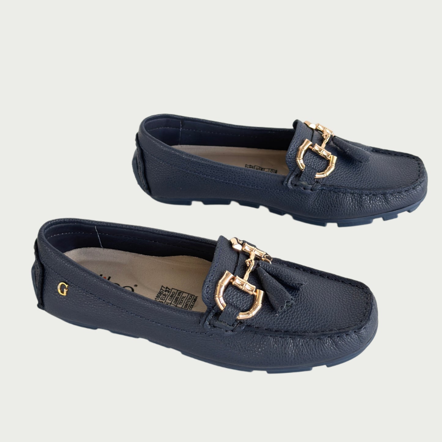 Mocasines en cuero azul Ref: 4002ZPAZ