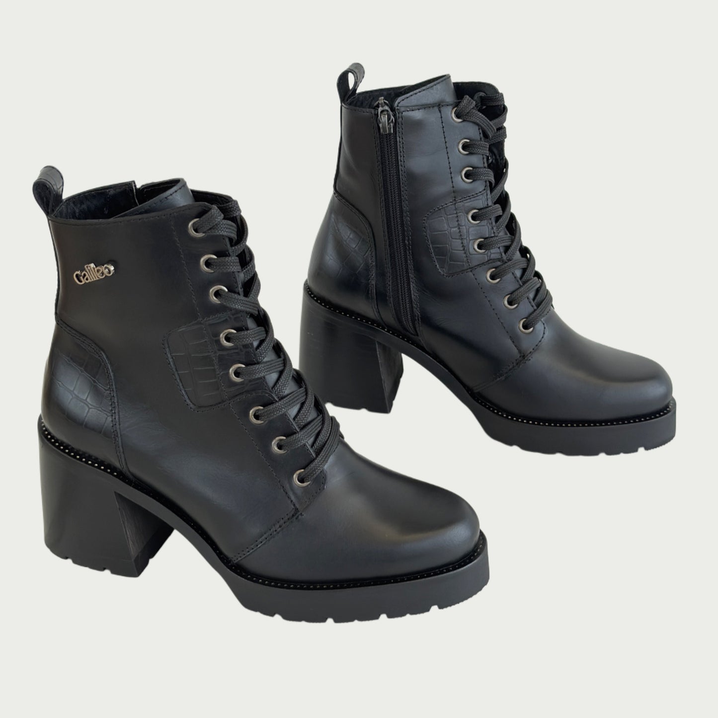 Botines en cuero negro Ref: 6216