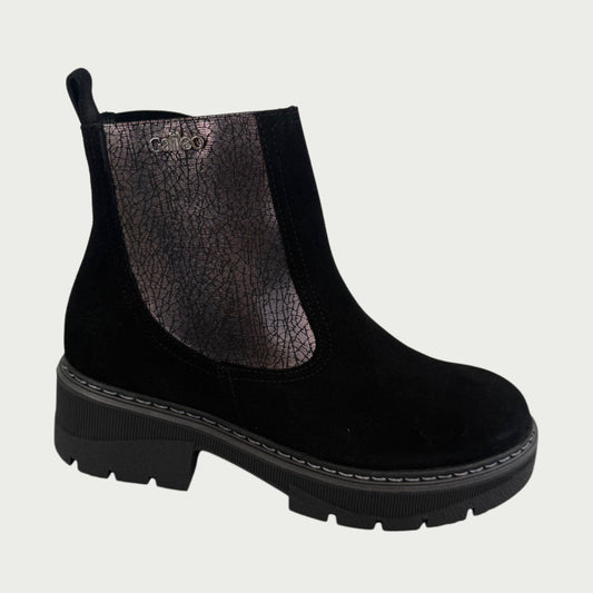 Botas en cuero gamuzado negro Ref: PARISIAPN