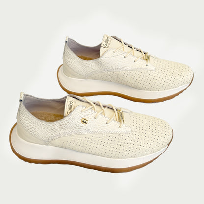 Tennis en cuero talco x beige Ref: SD118WPT