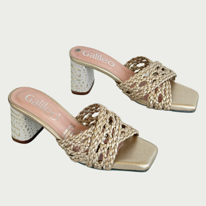 Sandalias en cuero dorado Ref: 6068NPO7