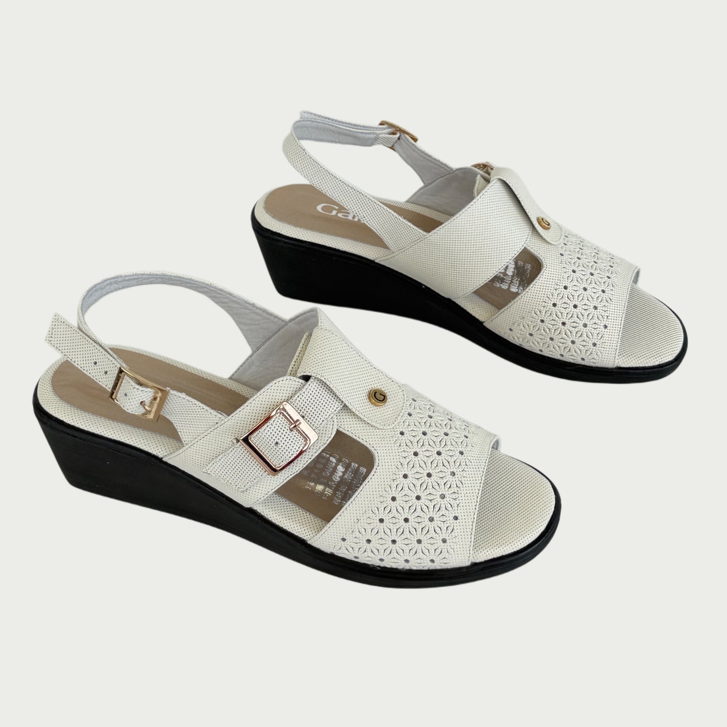 Sandalias en cuero talco Ref: 4163XPTA6