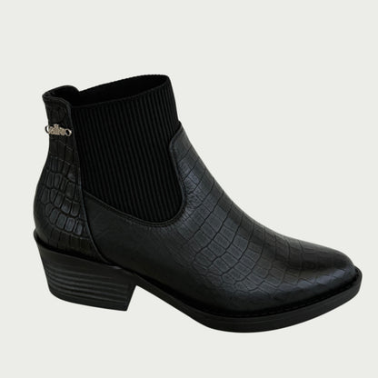 Botines en cuero negro Ref: EMMAAPNG