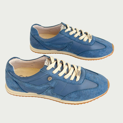 Tenis en cuero gamuzado azul Ref: B05ZPAZU