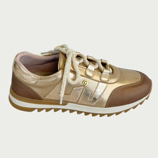 Tennis en cuero dorado x bronce Ref: T2088WP