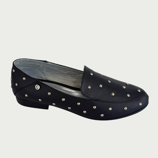Baleta en cuero negro x taches Ref: LALAXPNG