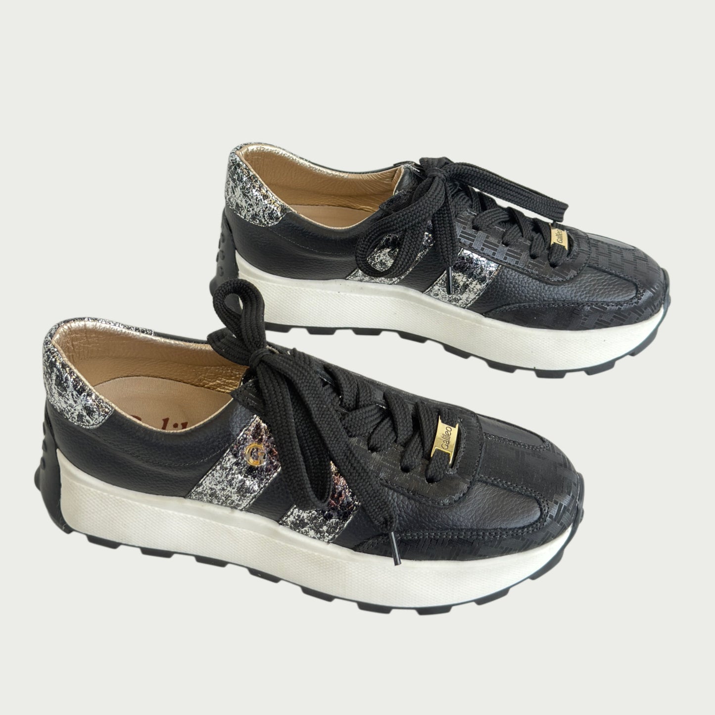 Tenis en cuero negro x folia Ref: T258WPNG6