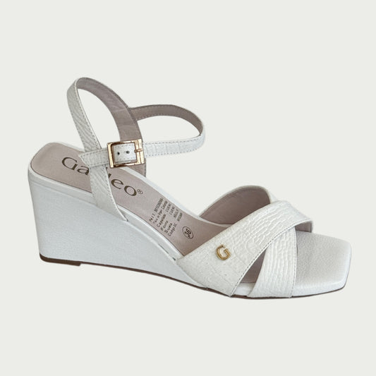 Sandalias en cuero x folia blanco Ref: 5689