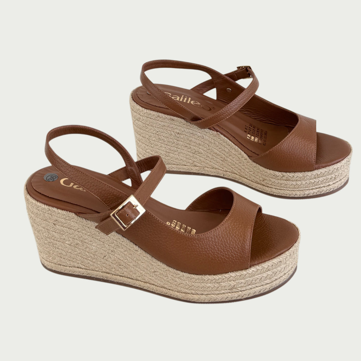 Sandalias en cuero miel x yute Ref: 6440APMI