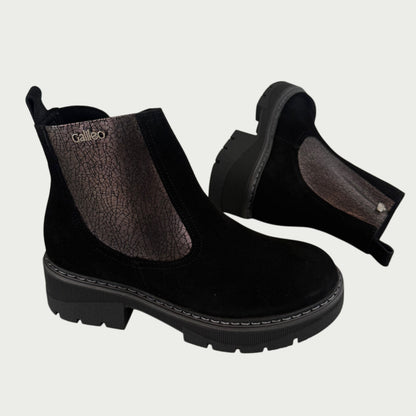Botas en cuero gamuzado negro Ref: PARISIAPN