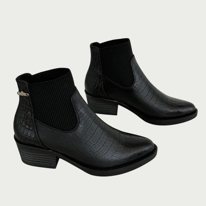 Botines en cuero negro Ref: EMMAAPNG