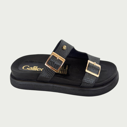 Sandalias en cuero negro Ref: P376ZPNG