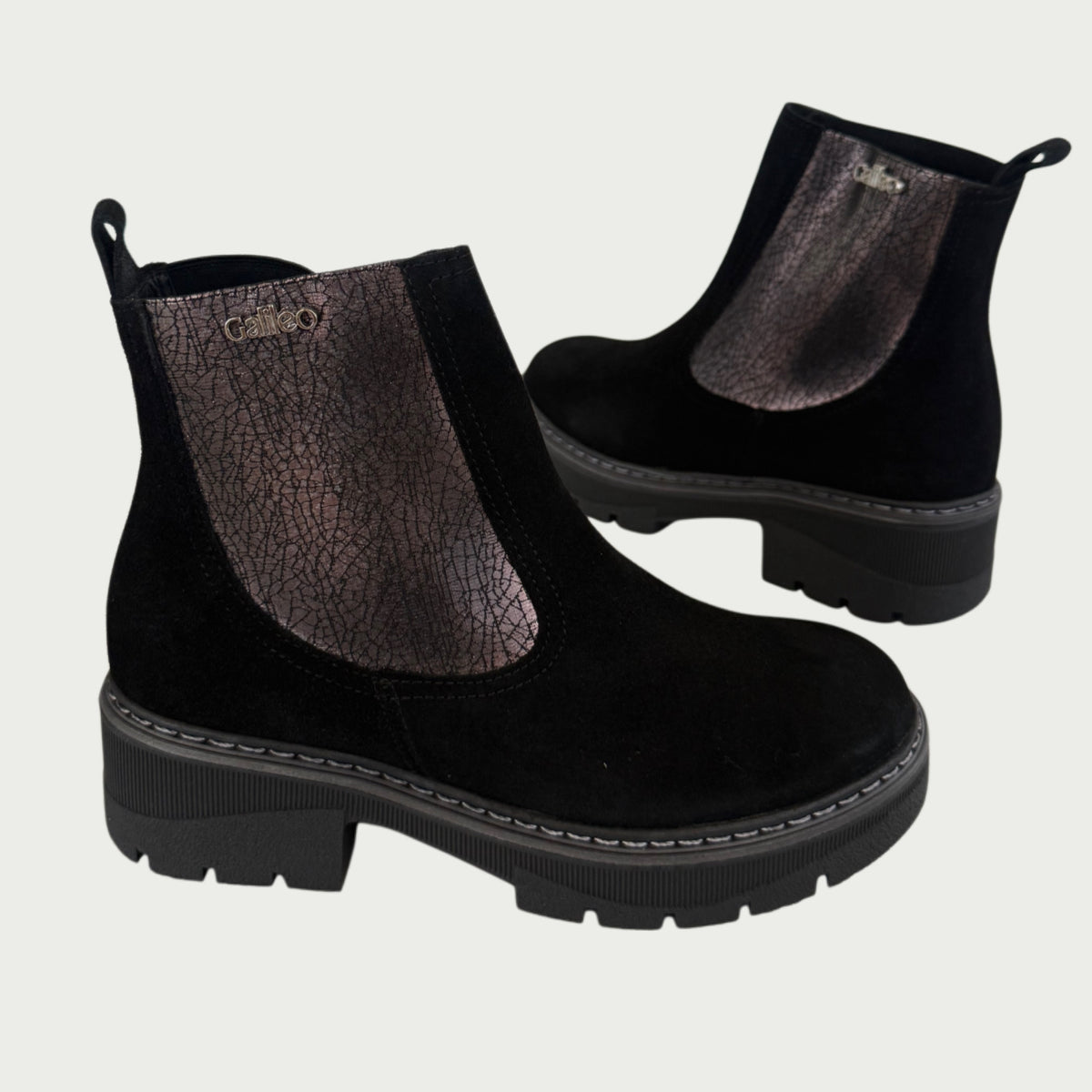 Botas en cuero gamuzado negro Ref: PARISIAPN