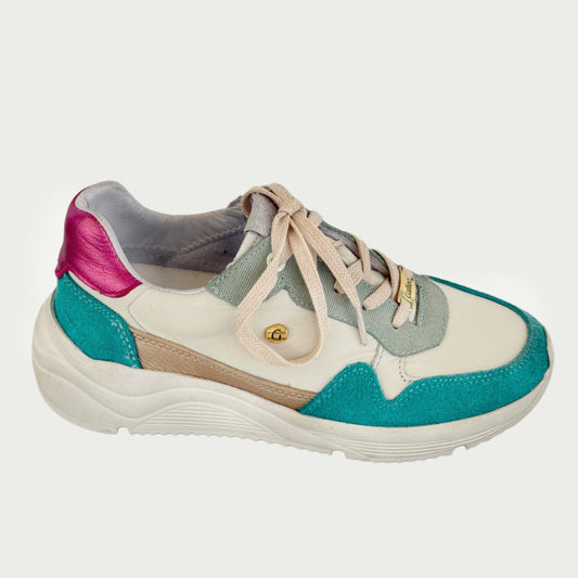 Tennis en cuero beige x verde Ref: MARTINPT