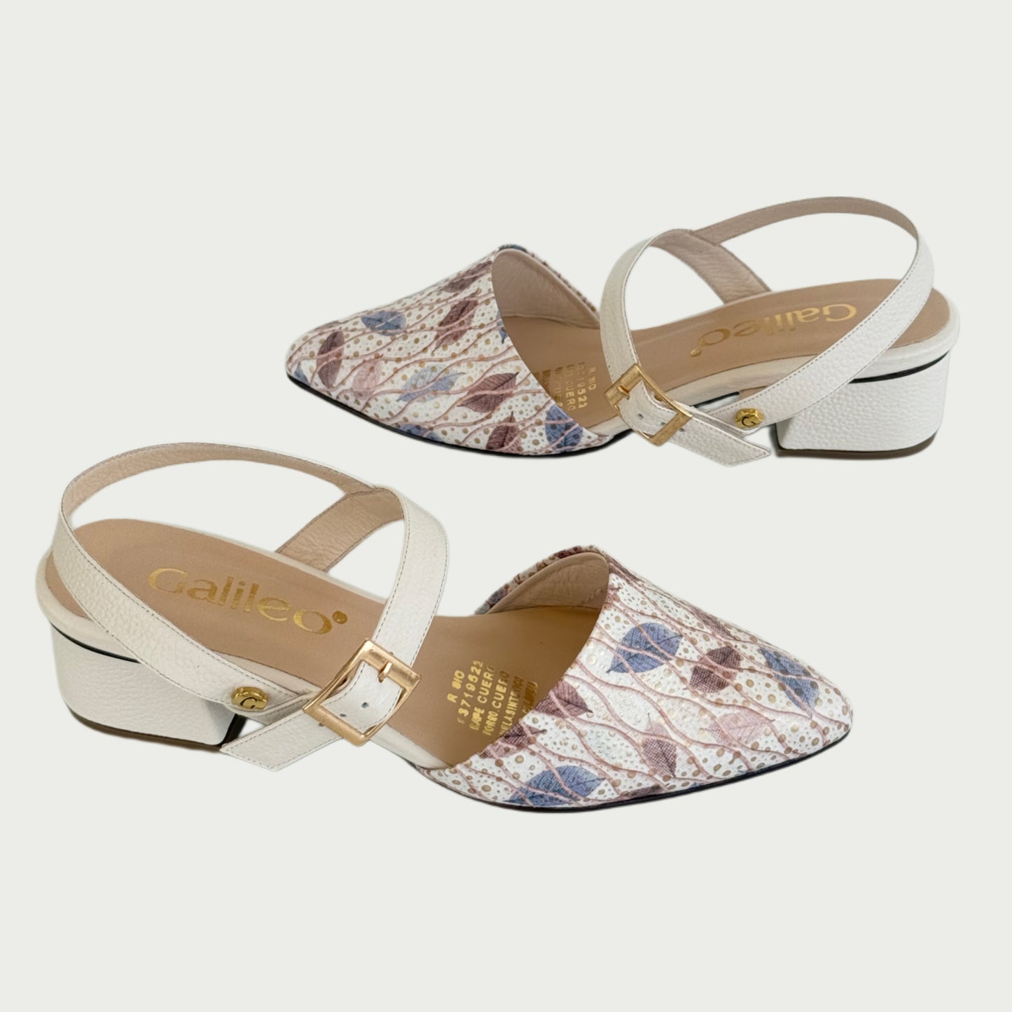 Zapatos en cuero hojas x ostra Ref: PC-104