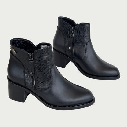 Botines en cuero negro Ref: 6450