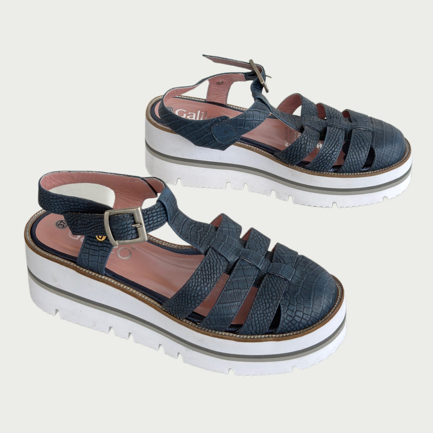 Sandalias en cuero azul Ref: 6237MPZ38