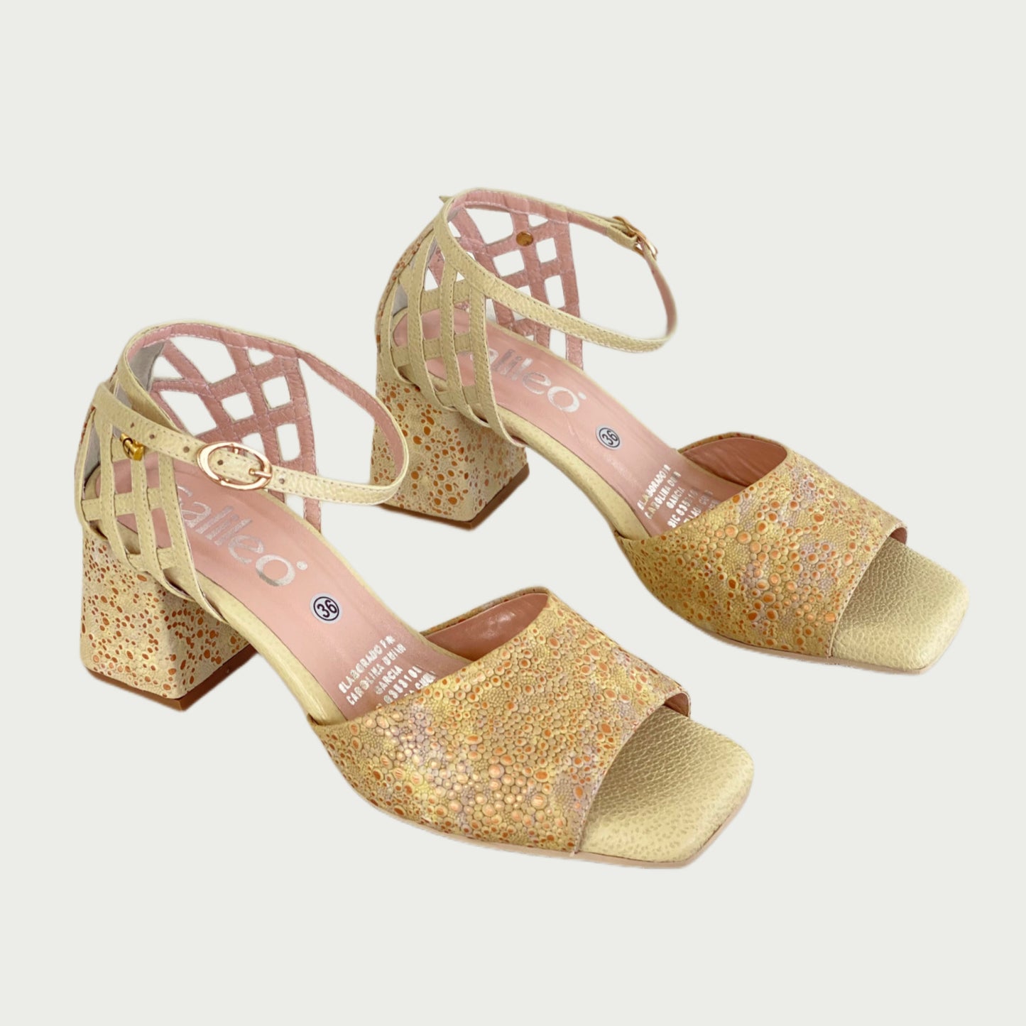 Sandalias en cuero folia amarillo ref: 6110NPAM5