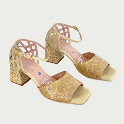 Sandalias en cuero folia amarillo ref: 6110NPAM5